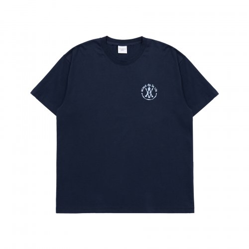 WATER DROP A LOGO EMBLEM SHORT SLEEVE T-SHIRT NAVY