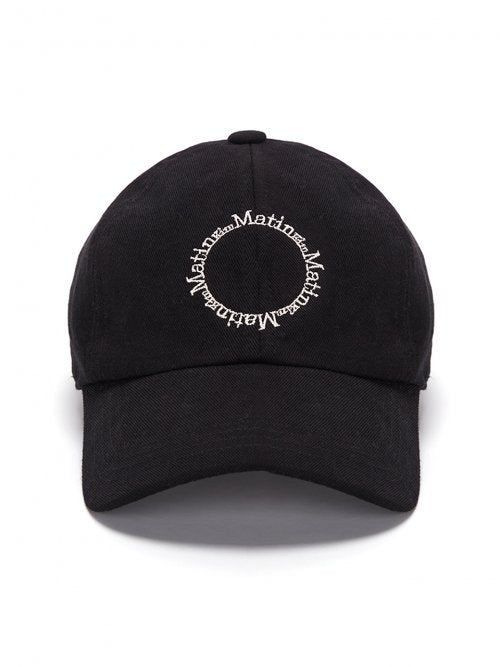 MACARON LOGO BALL CAP IN BLACK