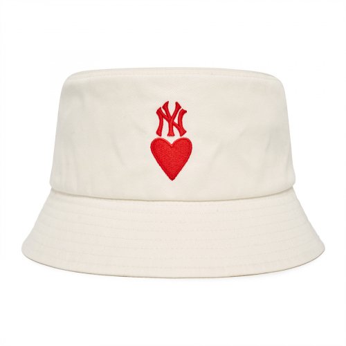 HEART BUCKET HAT NY (IVORY)