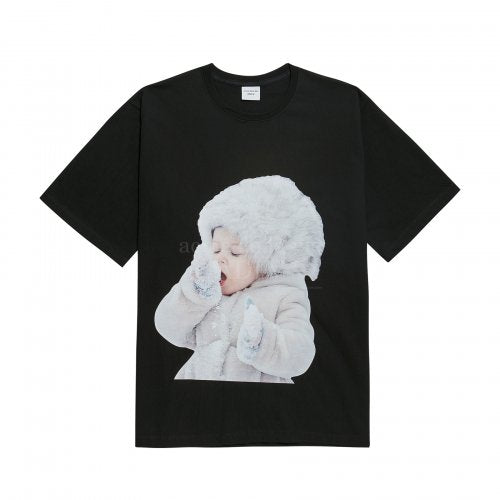 ADLV BABY FACE SHORT SLEEVE T-SHIRT BLACK SNOW