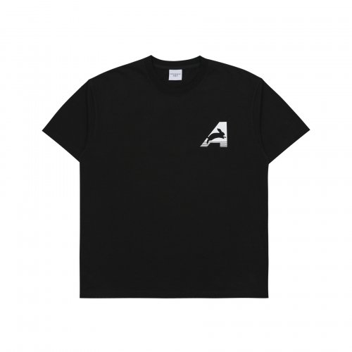 BIG A LOGO RABBIT SHORT SLEEVE T-SHIRT BLACK