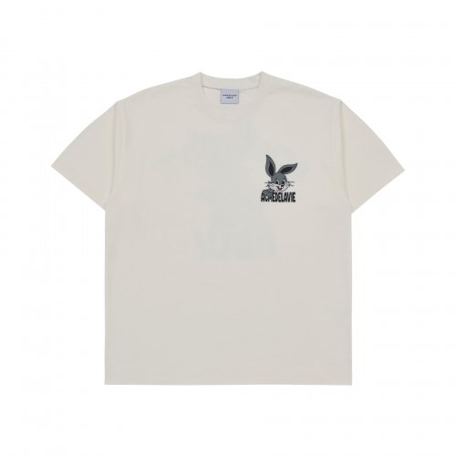 CARTOON RABBIT SHORT SLEEVE T-SHIRT CREAM