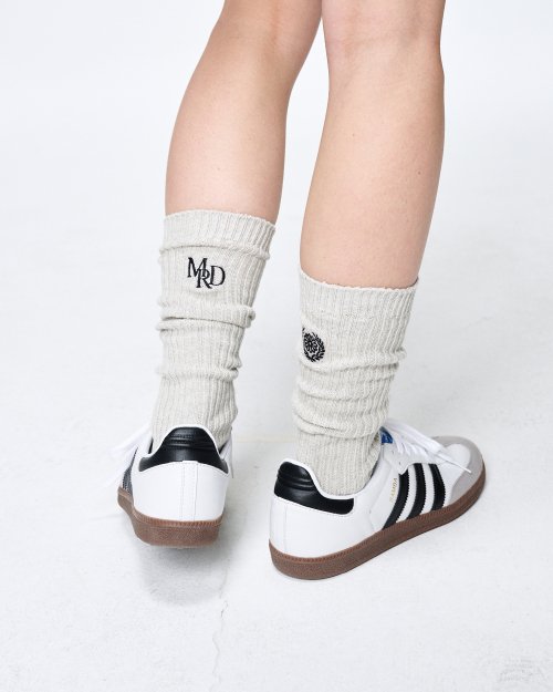 LONG SOCKS MRD LOGO_HEATHER NAVY