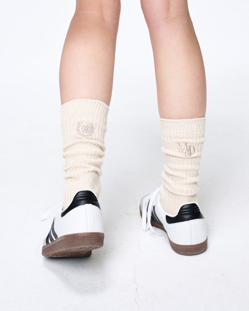 LONG SOCKS MRD LOGO_LIGHTBEIGE LATTE