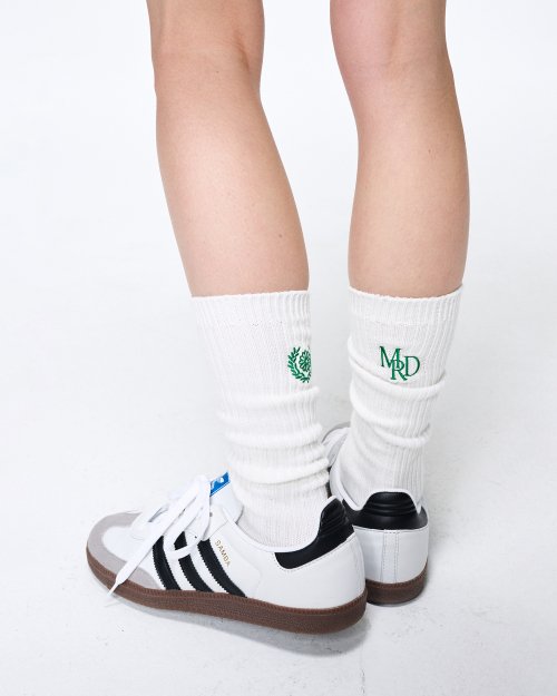 LONG SOCKS MRD LOGO_WHITE GREEN