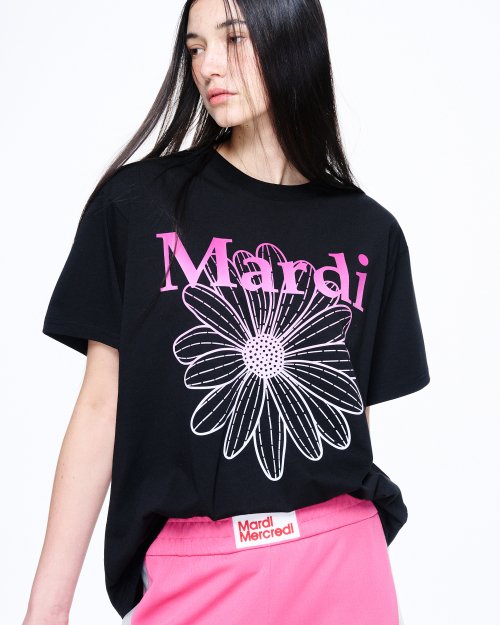 TSHIRT FLOWERMARDI GRADATION_BLACK PINK