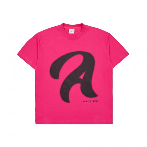 A STENCIL LOGO SHORT SLEEVE T-SHIRT PINK