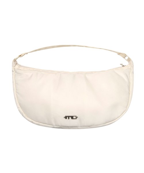 METALLIC MG LOGO HOBO BAG IVORY