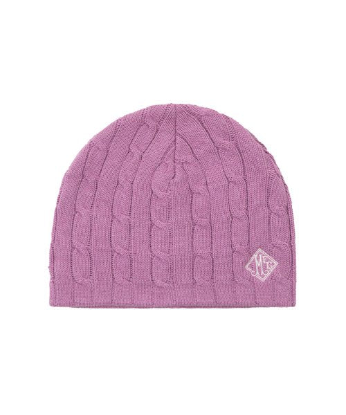 CABLE KNIT BEANIE LIGHT PURPLE