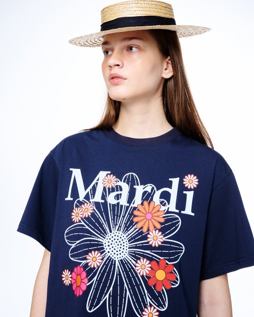 TSHIRT FLOWERMARDI BLOSSOM_NAVY WHITE