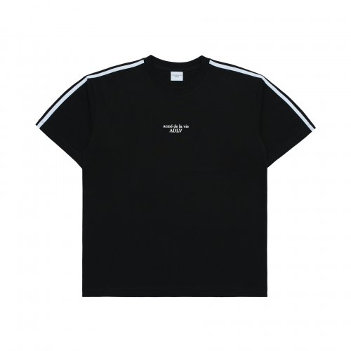 BASIC LOGO EMBOSS PRINTING TRACK SHORT SLEEVE T-SHIRT BLACK