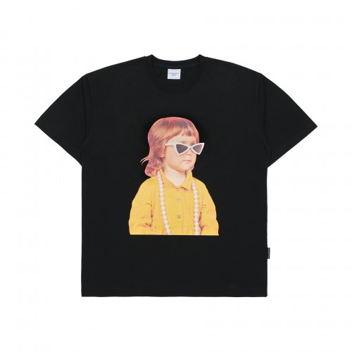 BABY FACE YELLOW SHIRT SHORT SLEEVE T-SHIRT BLACK