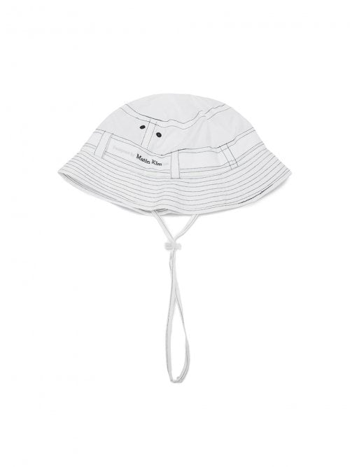 MATIN STITCH SAFARI BUCKET HAT IN WHITE