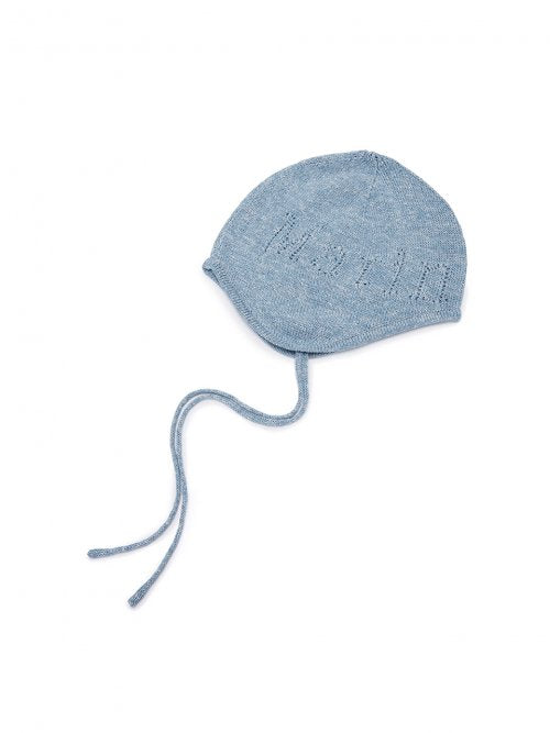 LOGO PUNCHING EARFLAP BEANIE IN SKY