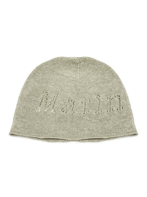 LOGO PUNCHING BEANIE IN KHAKI