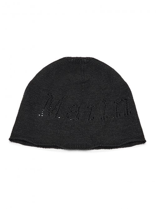 LOGO PUNCHING BEANIE IN BLACK