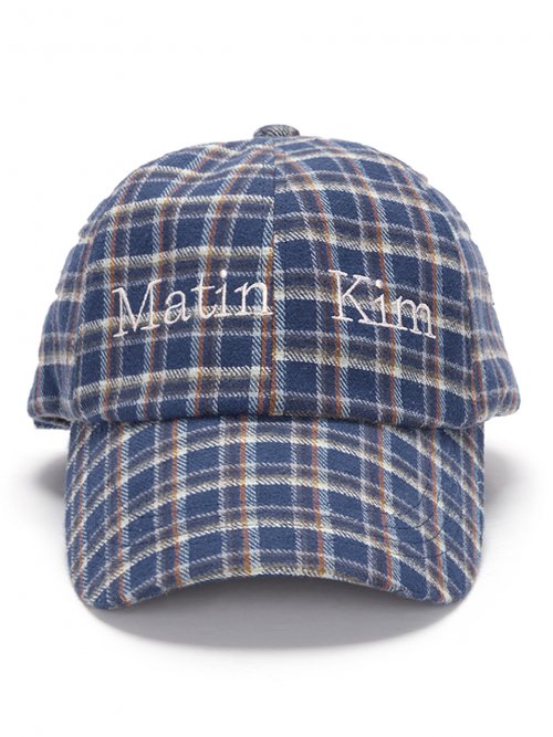 CHECK PATTERN BALL CAP IN BLUE