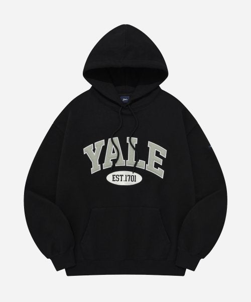 (24SS) 2 TONE ARCH HOODIE BLACK