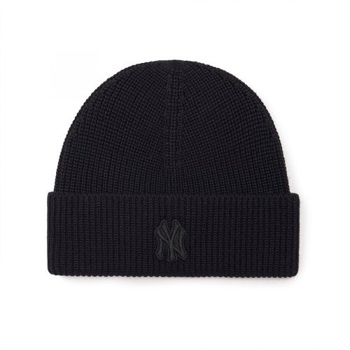 BASIC SMALL LOGO SHORTBEANIE NY (BLACK)