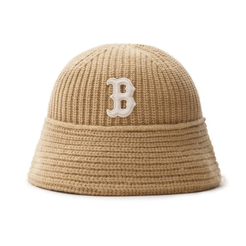 BASIC KNIT DROP BUCKET HAT BOS (D.BEIGE)