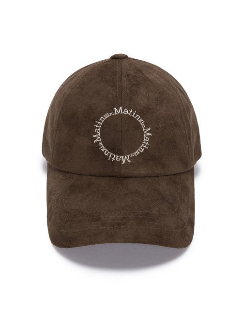 CIRCLE LOGO SUEDE BALL CAP IN BROWN