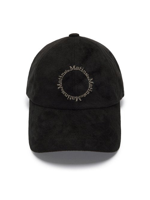 CIRCLE LOGO SUEDE BALL CAP IN BLACK