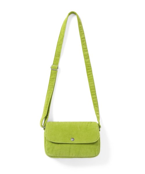 WIDE WALE CORD SHOULDER BAG LIME