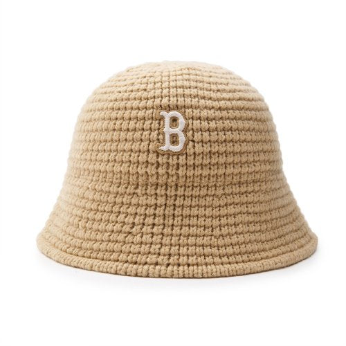 BASIC WOOL KNIT BUCKET HAT BOS (L.SAND)