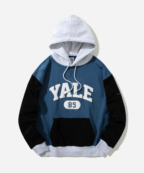 (24SS) (YALE HEAVYWEIGHT) MIXED HOODIE BLUE