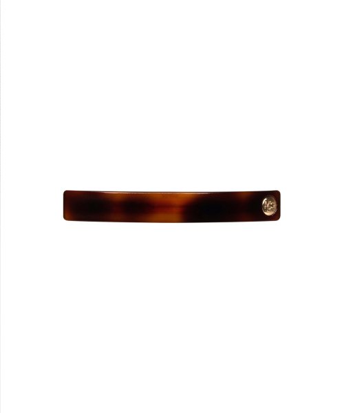 OVAL LOGO HAIR PIN BROWN