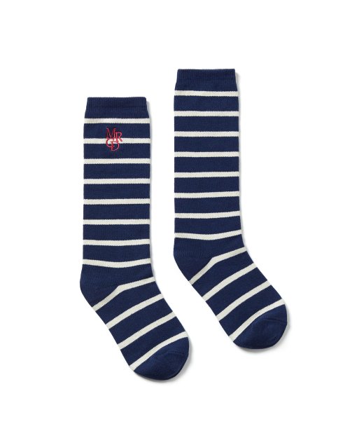 LONG SOCKS STRIPE MRCD LOGO_NAVY RED