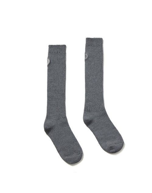 LONG SOCKS MRD LOGO_CHARCOAL BEIGE