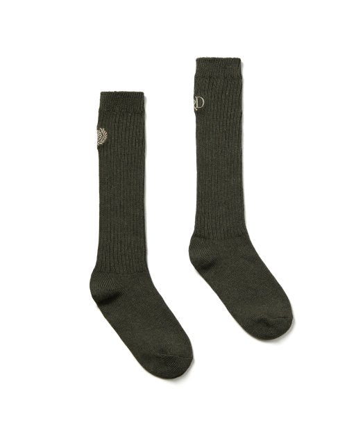 LONG SOCKS MRD LOGO_OLIVE BEIGE