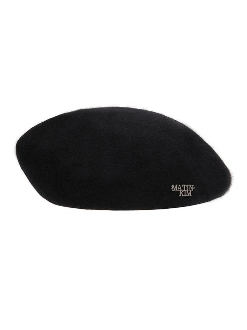 STUD LOGO POINT BERET IN BLACK