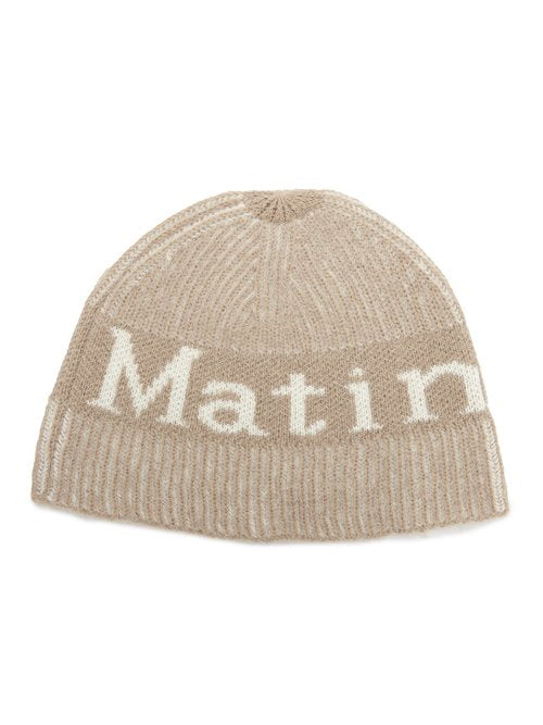 MATIN STRIPE TWO TONE BEANIE IN BEIGE