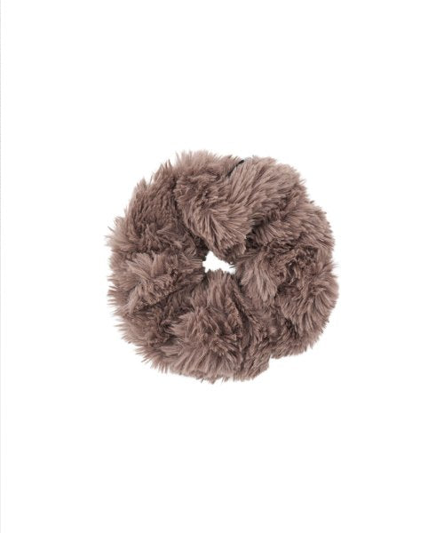 FAUX FUR HAIR SCRUNCHIE BROWN