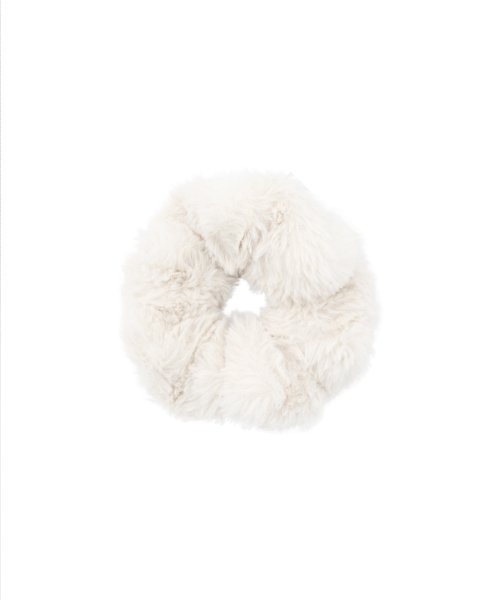 FAUX FUR HAIR SCRUNCHIE IVORY