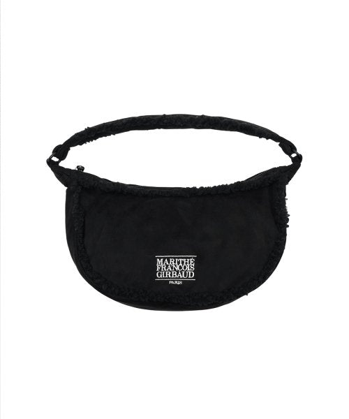 CLASSIC LOGO SUEDE HOBO BAG BLACK