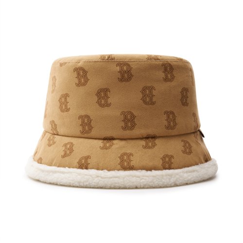 CLASSIC MONOGRAM SUEDE BUCKET HAT BOS (CAMEL)