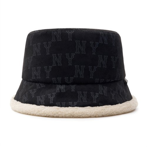 CLASSIC MONOGRAM SUEDE BUCKET HAT NY (BLACK)