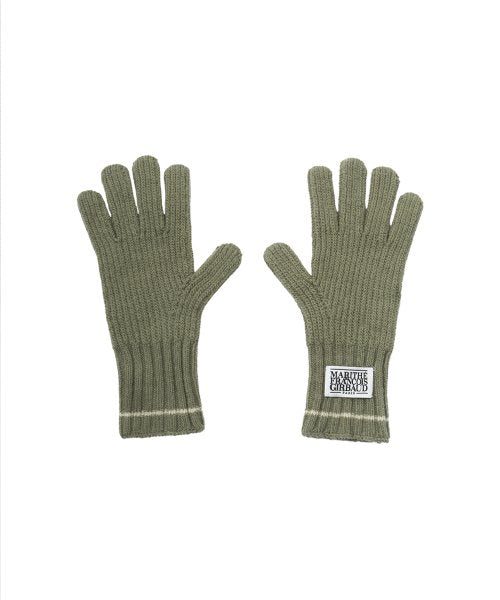 CLASSIC LOGO LABEL LINE POINT GLOVE KHAKI