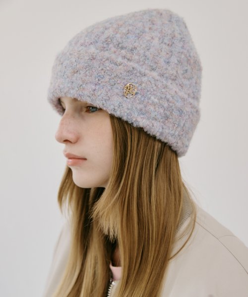 CIRCLE LOGO BOUCLE BEANIE LIGHT PURPLE