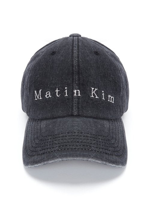 MATIN BLACK DENIM BALL CAP IN BLACK